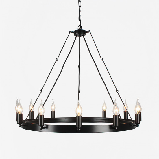 Round metal store chandelier